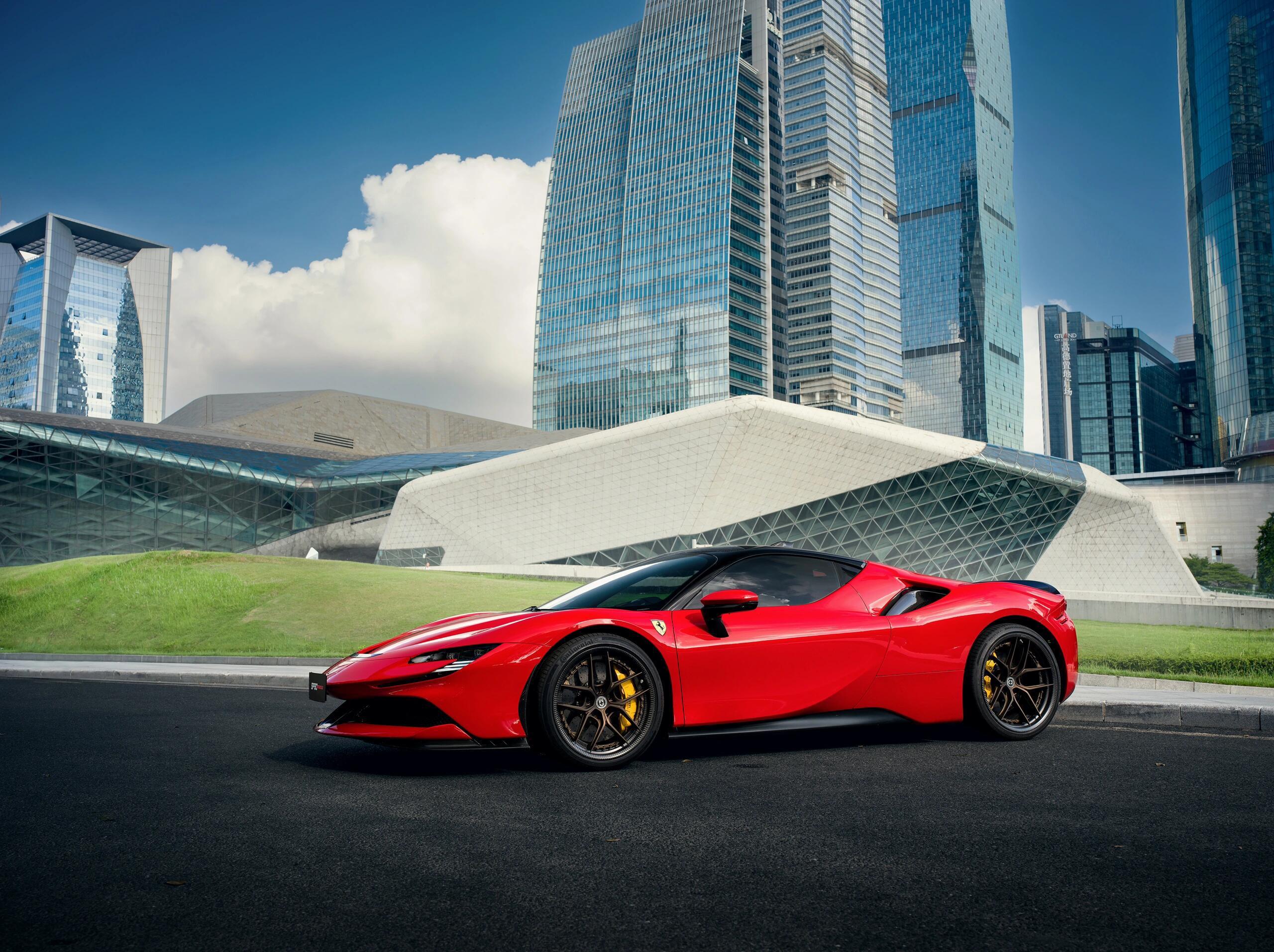 汽车摄影|ferrari sf90和hre的碰撞 法拉利sf90算法拉利家族加速