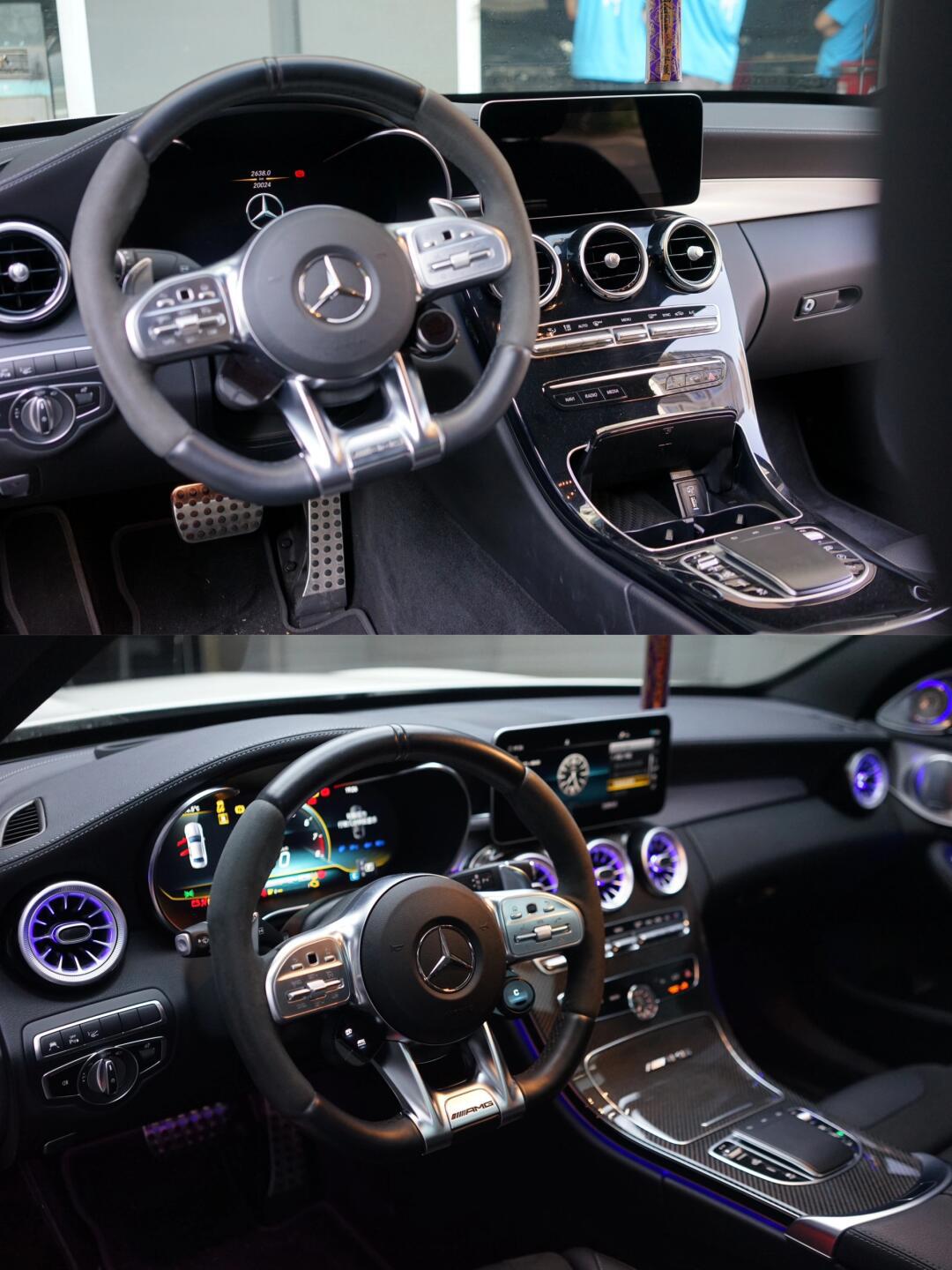 奔驰内饰原厂碳板的视觉冲击