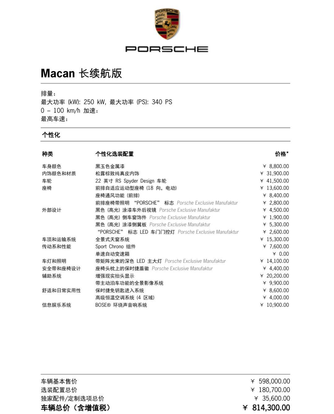 保时捷majun参数尺寸图片