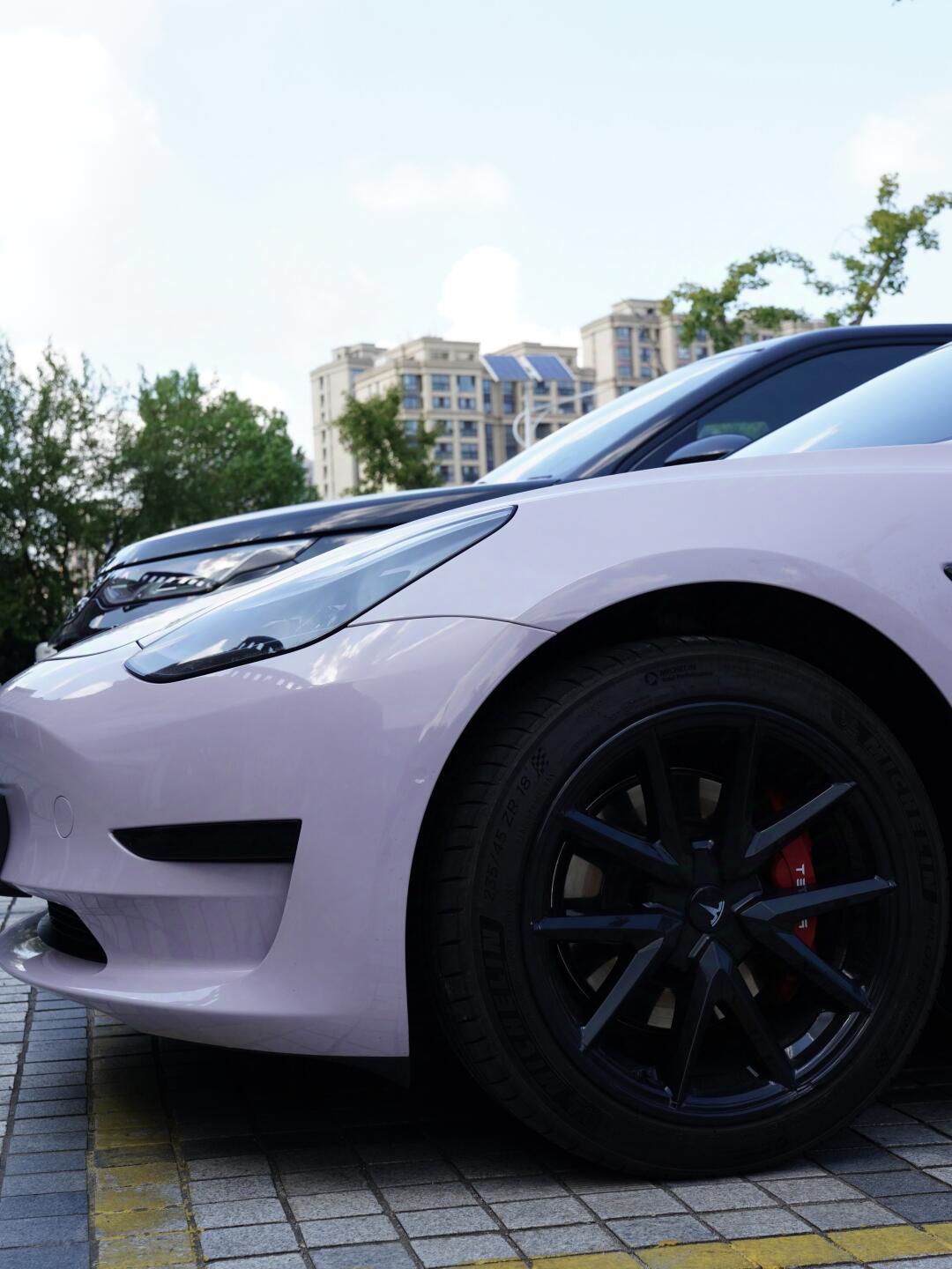 特斯拉model3|hkppf迷雾紫色车漆改色膜