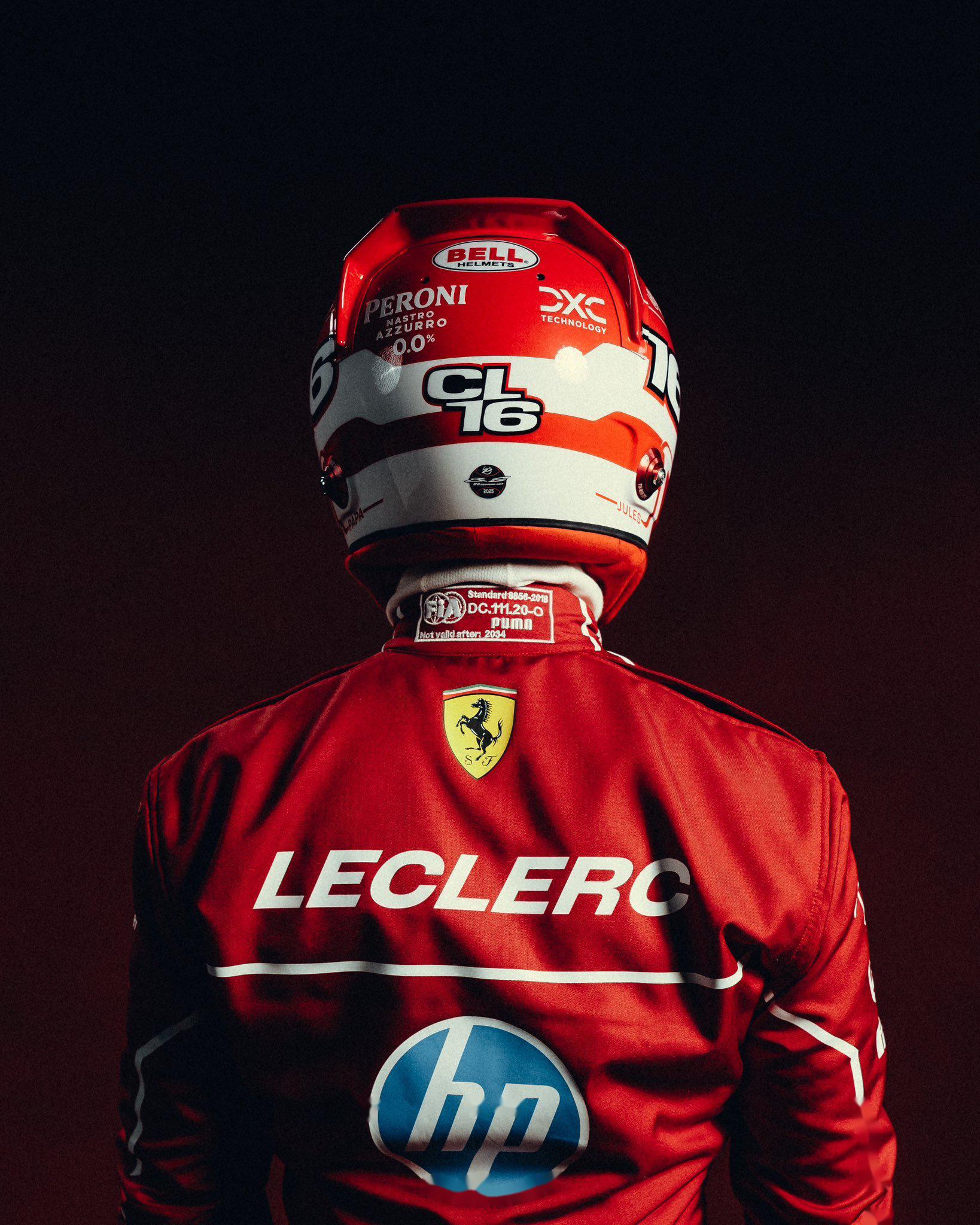 法拉利车手勒克莱尔2025赛季f1头盔涂装