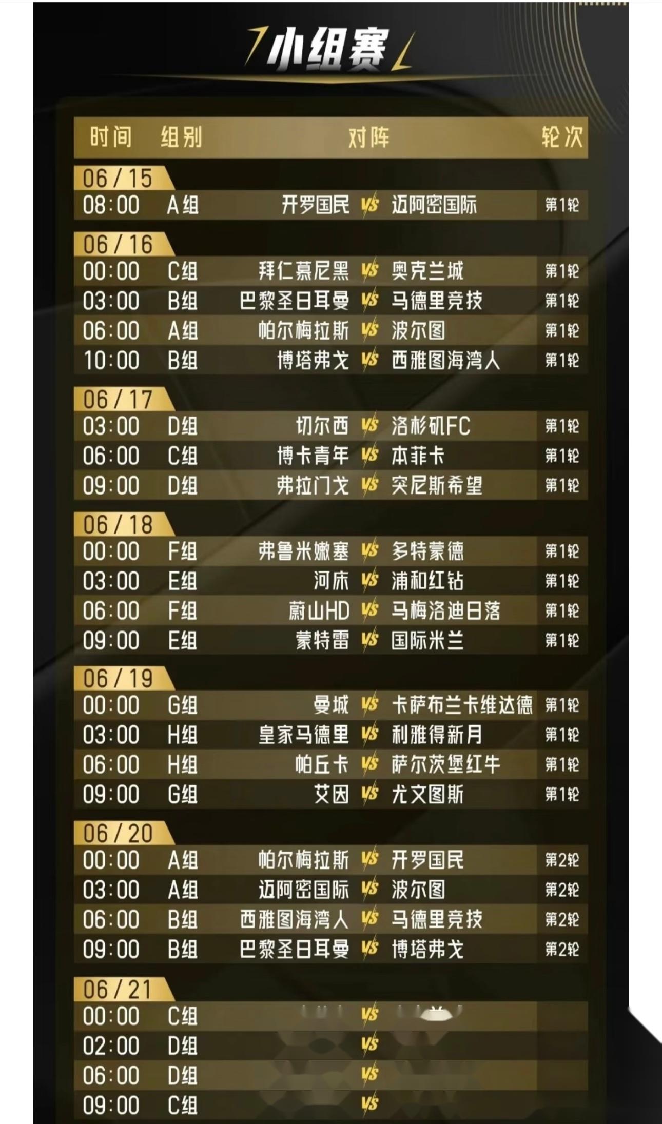记者：除了皇马外支持世俱杯两年一届的还有曼联、利物浦、米兰FIFA俱乐部世界杯最新比分+直播入口+16强名单