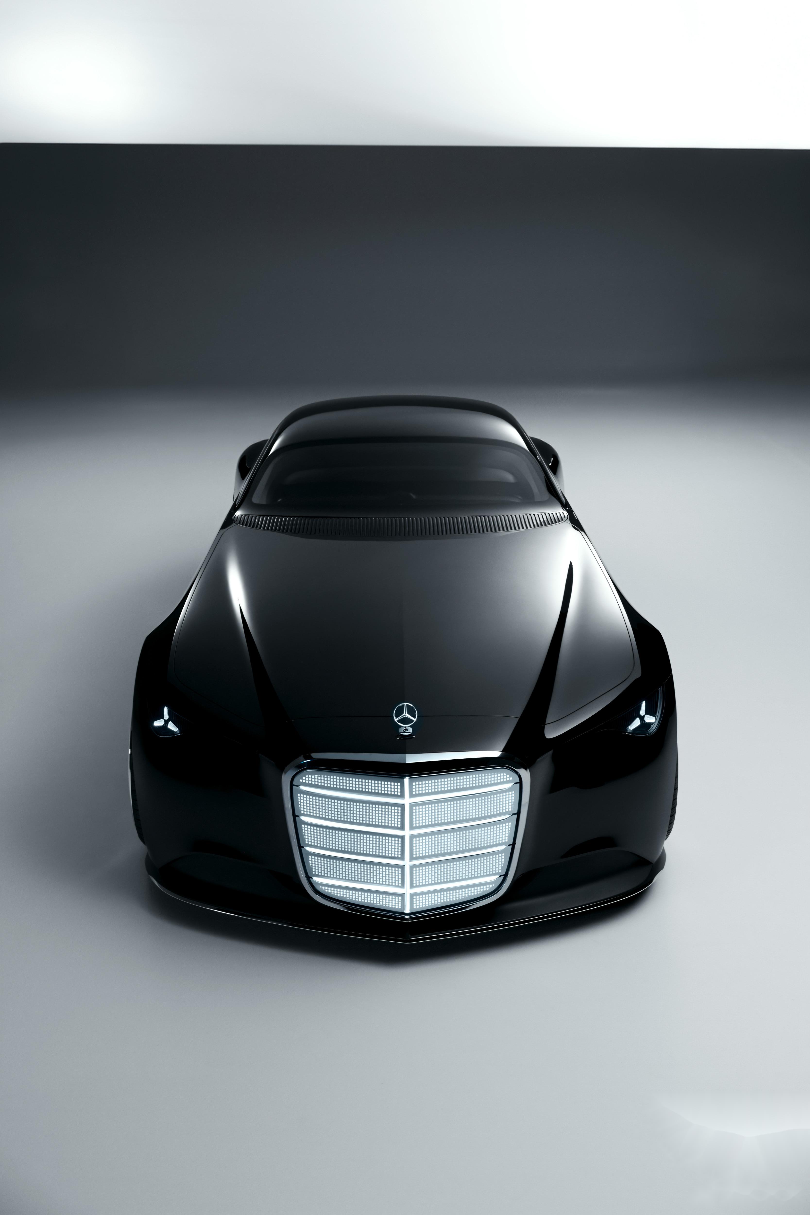 奔驰 vision iconic 概念车,主打老派优雅 未来科技.前脸巨型竖格栅