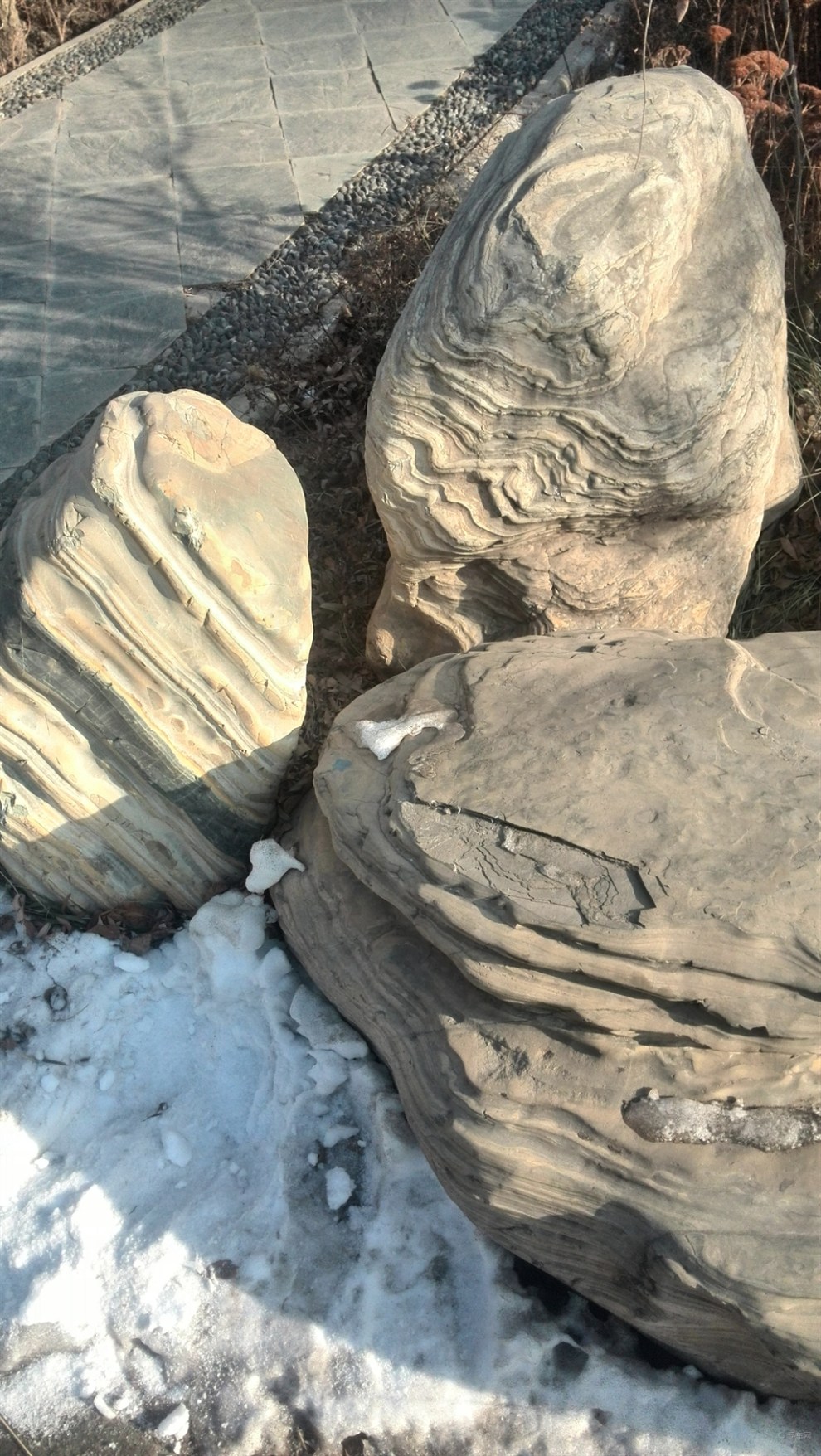 冬游西宁湟水河公园之园林石